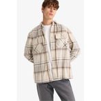 Defacto Regular Fit Kareli Polar Uzun Kollu Gömlek F0104ax25wnbg766 Bej-bg766