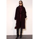 DeFacto Regular Fit Kaşe Kaban, S, Regular Fit Kaşe Kaban, Bordo-BR444, Kadın