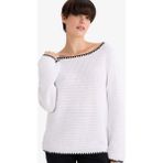 DeFacto Regular Fit Kayık Yaka Ajurlu Triko Kazak G3316AX25AU - Ekru-ER105 - S