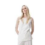 DeFacto Regular Fit Kayık Yaka Bağcıklı Pike Kolsuz Bluz, XL, E5778AX25SP, Beyaz-WT47, Kadın