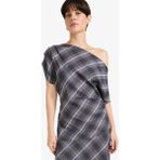 DeFacto Regular Fit Kayık Yaka Kareli Flanel Kısa Kollu Bluz G0862AX25AU - XL - Gri-GR312