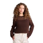 DeFacto Regular Fit Kayık Yaka Kazak, L, H1836AX26SP, Kahve-BN506, Kadın