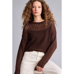DeFacto Regular Fit Kayık Yaka Kazak, S, H1836AX26SP, Kahve-BN506, Kadın