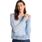 DeFacto Regular Fit Kayık Yaka Triko Kazak, S, F7079AX26SP, Mavi-BE520, Kadın
