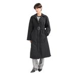 DeFacto Regular Fit Kemerli Fermuarlı Uzun Trençkot, S, Regular Fit Kemerli Fermuarlı Uzun Trençkot, Siyah-BK27, Kadın