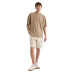 DeFacto Regular Fit Keten Görünümlü Bermuda Şort, 30, D2057AX24HS, Bej-BG700, Erkek