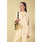 DeFacto Regular Fit Keten Karışımlı Gömlek, 2XL, H1441AX26SM, Bej-BG750, Kadın