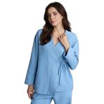 DeFacto Regular Fit Keten Karışımlı Uzun Kollu Tunik, S, H0278AX26SP, Mavi, Kadın