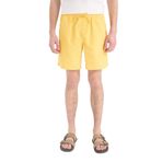 DeFacto Regular Fit Kısa Boy Cepli File Astarlı Beli Bağcıklı Düz Hafif Kumaş Deniz Şortu, M, E5133AXNS, Sarı-YL190, Erkek