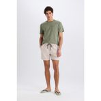 DeFacto Regular Fit Kısa Boy Yumuşak Tuşeli Deniz Şortu, S, E0993AX25HS, Bej-BG187, Erkek