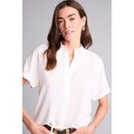 DeFacto Regular Fit Kısa Kollu Gömlek, L, H1482AX26SP, Beyaz-WT34, Kadın