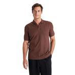 DeFacto Regular Fit Kısa Kollu Triko Polo Tişört Kahve XXL