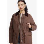 DeFacto Regular Fit Kontrast Yaka Fermuarlı Parka, XL, Regular Fit Kontrast Yaka Fermuarlı Parka, BROWN, Kadın