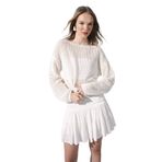 DeFacto Regular Fit Kroşe Kazak, M, D5126AX24HS, Ekru-ER105, Kadın