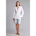 DeFacto Regular Fit Kuşaklı Blazer Ceket H0851AX26SM - 40 - Beyaz-WT36
