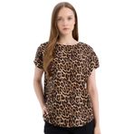 DeFacto Regular Fit Leopar Desenli Bisiklet Yaka Kısa Kollu Bluz, XL, TYC2E31C1FA5A2D800, Bej-BG150, Kadın