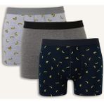 DeFacto Regular Fit Meyve Baskılı 3'lü Boxer G9375AX26SP - Lacivert-NV135 - 2XL