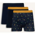 DeFacto Regular Fit Meyve Desenli 3'lü Boxer Set G8597AX26SP - Lacivert-NV135