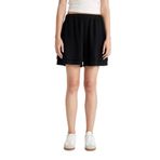 DeFacto Regular Fit Normal Bel Kısa Paça Keten Karışımlı Siyah Şort, 36, D3989AX24HS, Siyah-BK81, Kadın