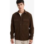 DeFacto Regular Fit Polo Yaka Kadife Uzun Kollu Gömlek E9587AX25WN - Kahve - Dropsuz
