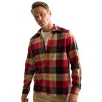 DeFacto Regular Fit Polo Yaka Kareli Oduncu Flanel Uzun Kollu Gömlek, S, D7191AXNS, Bordo-BR59, Erkek