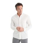 DeFacto Regular Fit Polo Yaka Penye Uzun Kollu Gömlek, S, E8067AX25AU, Ekru-ER105, Erkek