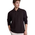 DeFacto Regular Fit Polo Yaka Pike Sweatshirt, S, H3316AX26SP, Kahve-BN337, erkek