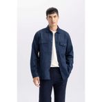 DeFacto Regular Fit Polo Yaka Süet Gömlek Ceket Lacivert, S, D3379AX25SP, Lacivert-NV256, Erkek