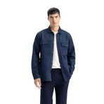 DeFacto Regular Fit Polo Yaka Süet Gömlek Ceket Lacivert S
