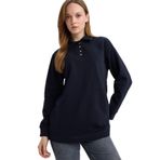 DeFacto Regular Fit Polo Yaka Uzun Kollu Sweatshirt Tunik, 2XL, G6613AX25WN, Lacivert-NV173, Kadın