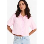 DeFacto Regular Fit Poplin Kısa Kollu Gömlek, XL, F8580AX25SM, Pembe-PN205, Kadın