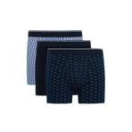 DeFacto Regular Fit Puantiye 3'lü Boxer, 2XL, G8155AX26SP, Lacivert-NV135, erkek