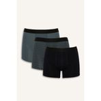 DeFacto Regular Fit Şal Desenli 3'lü Boxer, 2XL, G9370AX26SP, Gri-GR261, erkek