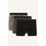 DeFacto Regular Fit Şal Desenli 3'lü Boxer G9286AX26SP - Gri-GR211 - XL