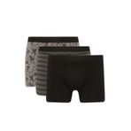 DeFacto Regular Fit Şal Desenli 3'lü Boxer, L, G9286AX26SP, Gri-GR211, erkek