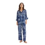 DeFacto Regular Fit Şal Desenli Plaj Pantolonu Lacivert, XL, F8336AX25HS, Lacivert-NV241, Kadın