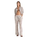 DeFacto Regular Fit Şal Desenli Plaj Pantolonu, S, F8336AX25HS, Kahve-BN166, Kadın