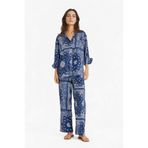 DeFacto Regular Fit Şal Desenli Plaj Pantolonu, S, F8336AX25HS, Lacivert-NV241, Kadın