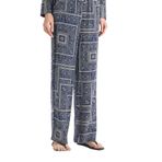 DeFacto Regular Fit Şal Desenli Viskon Plaj Pantolonu, L, C3159AX, NAVY, Kadın