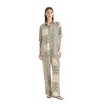 DeFacto Regular Fit Şal Desenli Viskon Plaj Pantolonu, L, C3159AX24SM, Ekru-ER103, Kadın