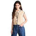 DeFacto Regular Fit Şal Yaka Triko Yelek, STD, H3803AX26SP, Bej, Kadın