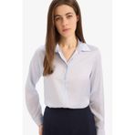 DeFacto Regular Fit Saten Uzun Kollu Gömlek, XS, 3264925, Açık Mavi, Kadın