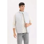 DeFacto Regular Fit Şişme Yelek, L, D6286AX25SP, Açık Gri, Erkek
