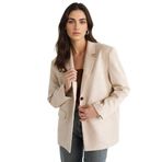 DeFacto Regular Fit Süet Blazer Ceket, 42, E7236AX25AU, Bej-BG220, Kadın