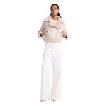 DeFacto Regular Fit Suni Kürk Astarlı Mont, L, Regular Fit Suni Kürk Astarlı Mont, Ekru-ER128, Kadın