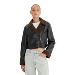 DeFacto Regular Fit Suni Kürk Astarlı Mont, M, Regular Fit Suni Kürk Astarlı Mont, Siyah-BK27, Kadın, E8541AX25WN