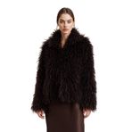 DeFacto Regular Fit Suni Kürk Mont, L, Regular Fit Suni Kürk, Kahve-BN530, Kadın