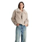 DeFacto Regular Fit Suni Kürk Mont, XL, Regular Fit Suni Kürk, Bej-BG749, Kadın