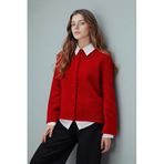 DeFacto Regular Fit Triko Hırka, L, G8578AX26SP, Kırmızı-RD227, Kadın