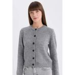 Defacto Regular Fit Triko Hırka, Xxl, E3654AX25SP, Gri, Kadın